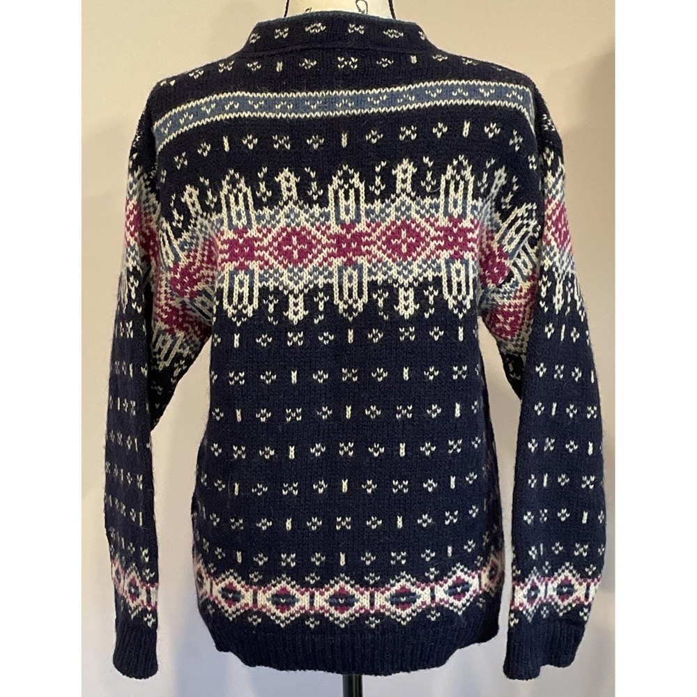 Vintage Women's LL Bean Fair Isle Wool Sweater S Ski Lodge Gorpcore Made In USA - Picture 12 of 14